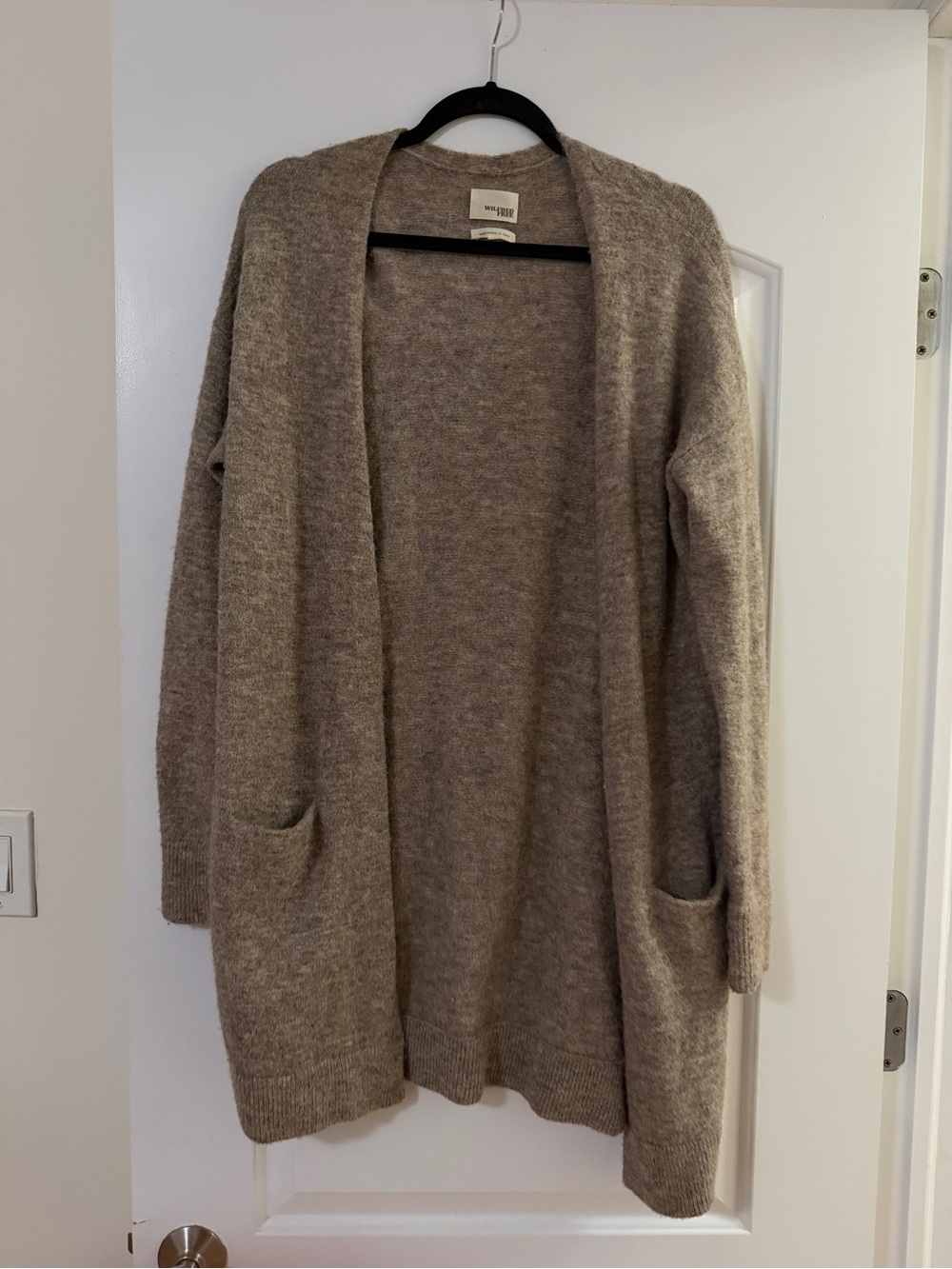 Wilfred Taupe Open-Front Long Cardigan